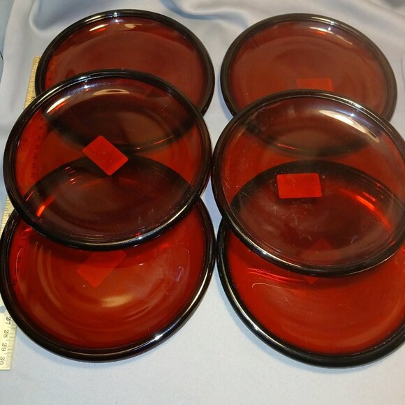 Arcoroc France Ruby Cocoon Dessert Plate NEW 6 Plates Tagged 7" Discontinued - Picture 10 of 12